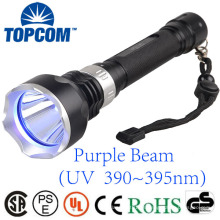 10W luz ultravioleta XPE púrpura luz 395nm submarina 50m luz UV antorcha de buceo